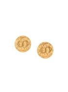 Chanel Pre-owned Cc Button Clip-on Earrings - Gold
