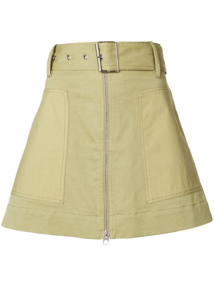 Proenza Schouler Pswl Belted Zip Skirt - Green