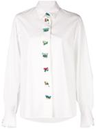 Carolina Herrera Embellished Button Shirt - White