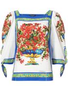 Dolce & Gabbana Ballon Sleeve Floral Top - Multicolour