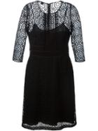 Burberry Prorsum Lace Shift Dress, Women's, Size: 40, Black, Cotton/polyester/polyamide/silk
