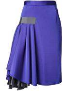 Kolor Ruffle Detail Skirt, Women's, Size: 3, Blue, Polyester