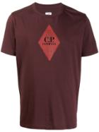 Cp Company Diamond Logo Print T-shirt - Brown