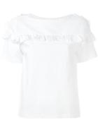 Chloé - Frill Embroidered T-shirt - Women - Cotton - M, White, Cotton