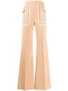 Elisabetta Franchi High-waist Palazzo Trousers - Neutrals