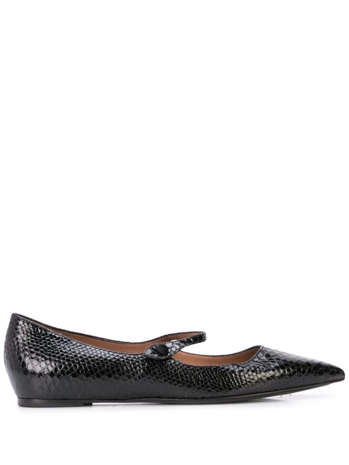 Tabitha Simmons Hermione Embossed Ballerina Shoes - Black