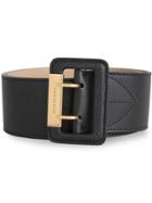 Burberry Double Pin Buckle Leather Belt - Black
