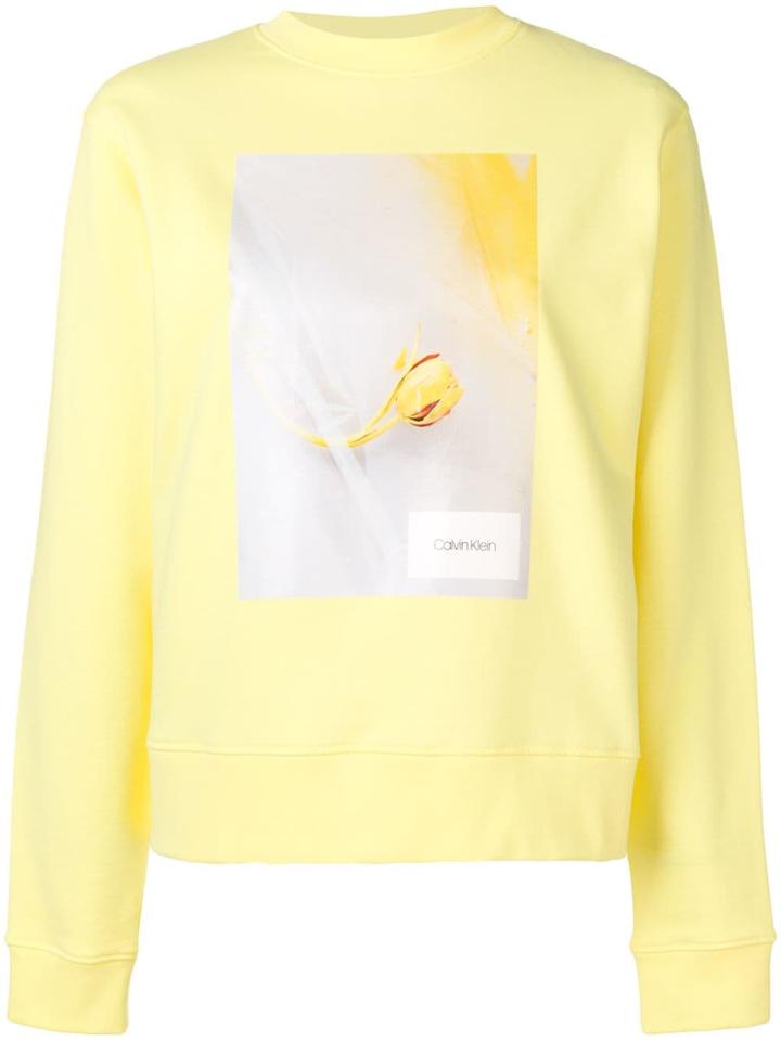 Calvin Klein Floral Print Sweatshirt - Yellow