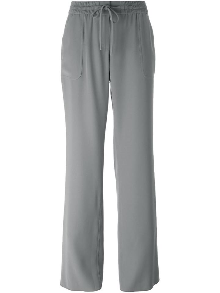Armani Collezioni Drawstring Trousers, Women's, Size: 48, Grey, Polyester