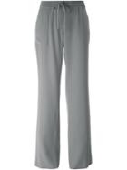 Armani Collezioni Drawstring Trousers, Women's, Size: 48, Grey, Polyester