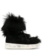 Premiata Faux-fur Lace-up Boots - Black