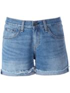 Rag & Bone /jean Frayed Edge Denim Shorts, Women's, Size: 26, Blue, Cotton