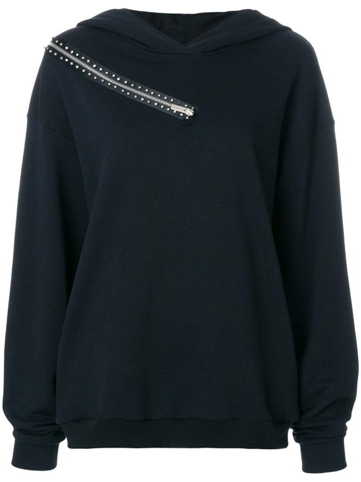 Christopher Kane Crystal Zip Hoodie - Black