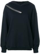 Christopher Kane Crystal Zip Hoodie - Black