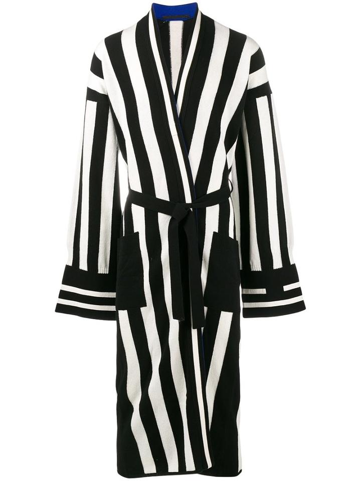 Haider Ackermann Stripe Long Cardigan, Men's, Size: Medium, Black, Wool/cashmere