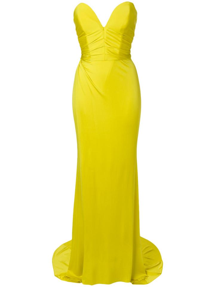 Alexandre Vauthier Strapless Slit Front Gown - Yellow & Orange