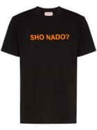 Natasha Zinko Slogan Print T-shirt - Black