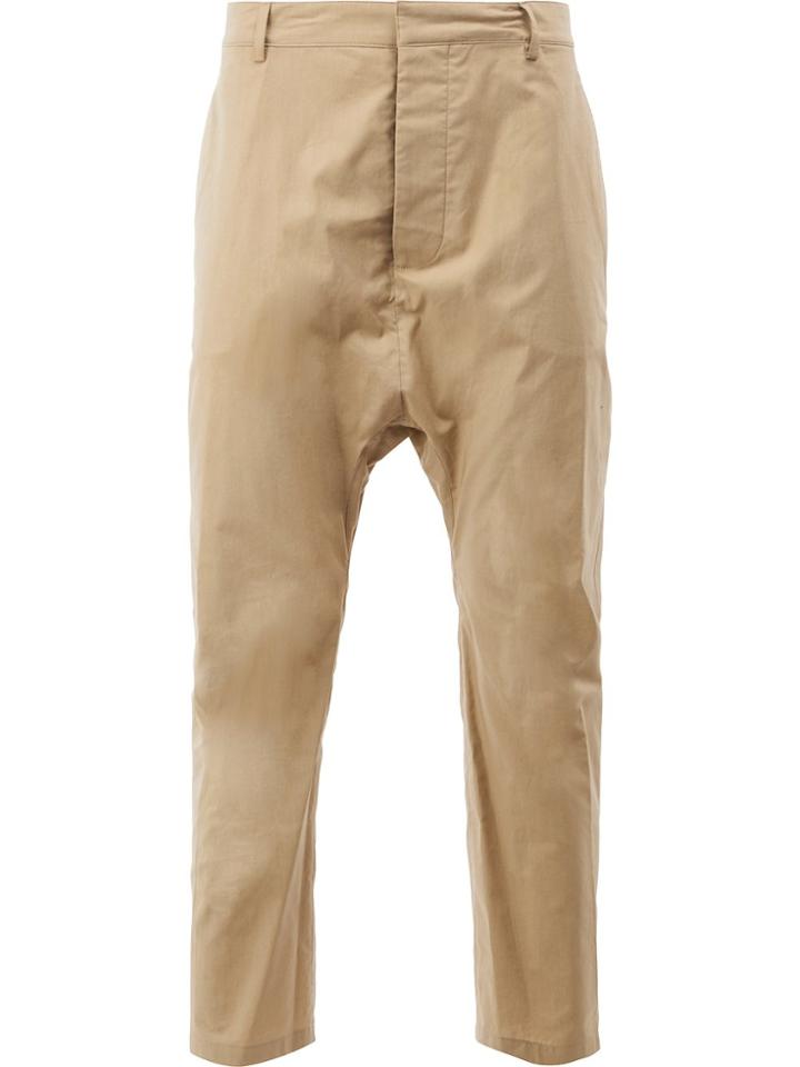 Balmain Dropped Crotch Cropped Trousers - Nude & Neutrals