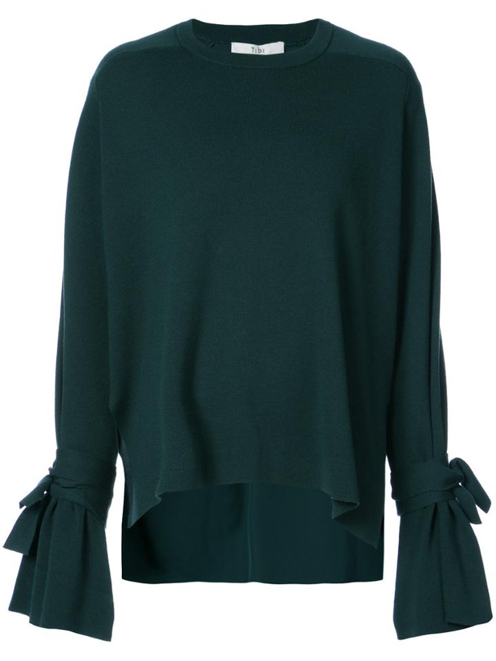 Tibi Oversized Round Neck Sweater - Green
