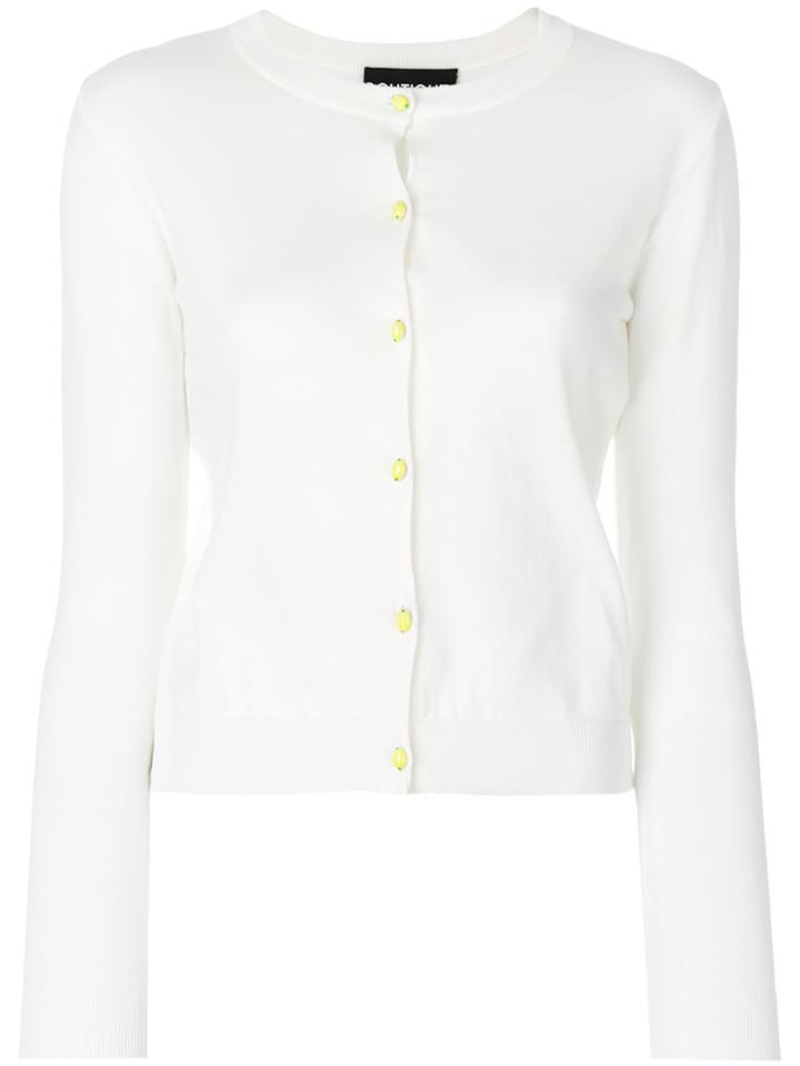 Boutique Moschino Lemon Button Cardigan - White