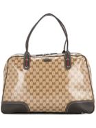 Gucci Vintage Gg Shelly Line Travel Hand Bag - Brown