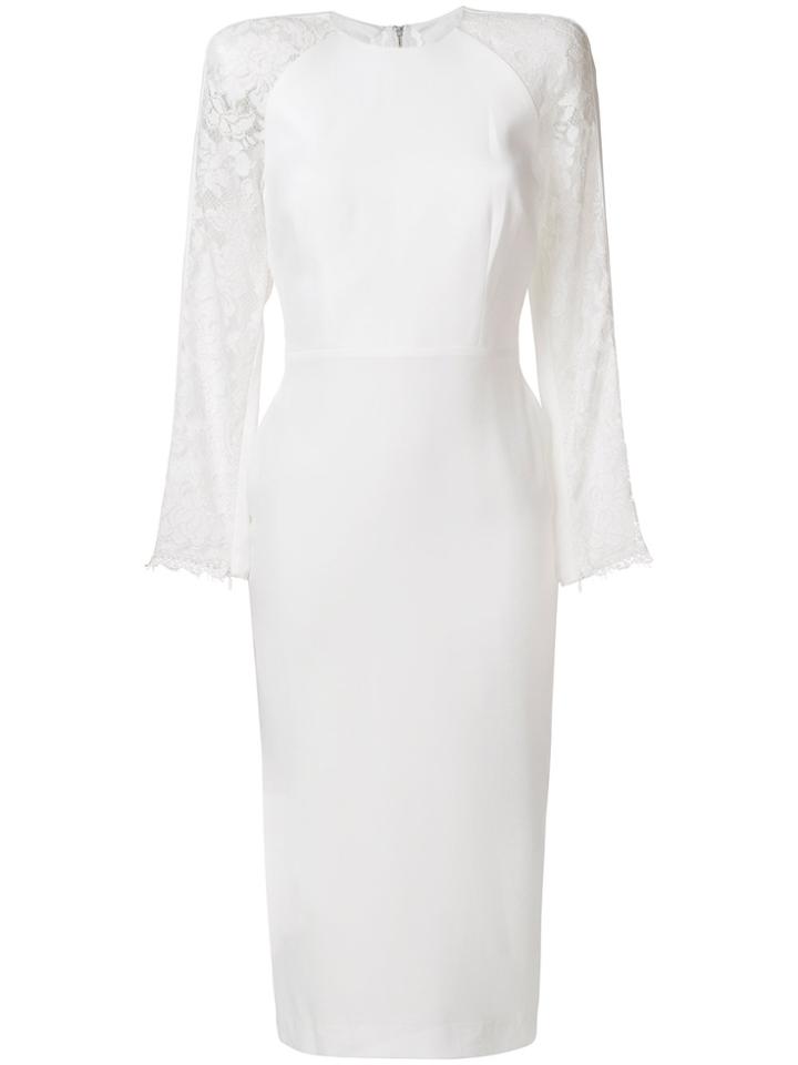 Alex Perry Lace-embroidered Fitted Dress - White