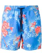 Etro Floral Print Swim Shorts, Men's, Size: Xl, Blue, Nylon