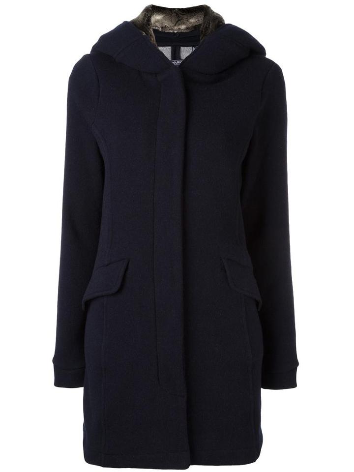 Woolrich Detachable Hood Coat, Women's, Size: Xs, Blue, Cotton/polyamide/wool