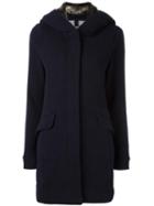 Woolrich Detachable Hood Coat, Women's, Size: Xs, Blue, Cotton/polyamide/wool