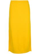 Pringle Of Scotland Knitted Midi Skirt - Yellow & Orange
