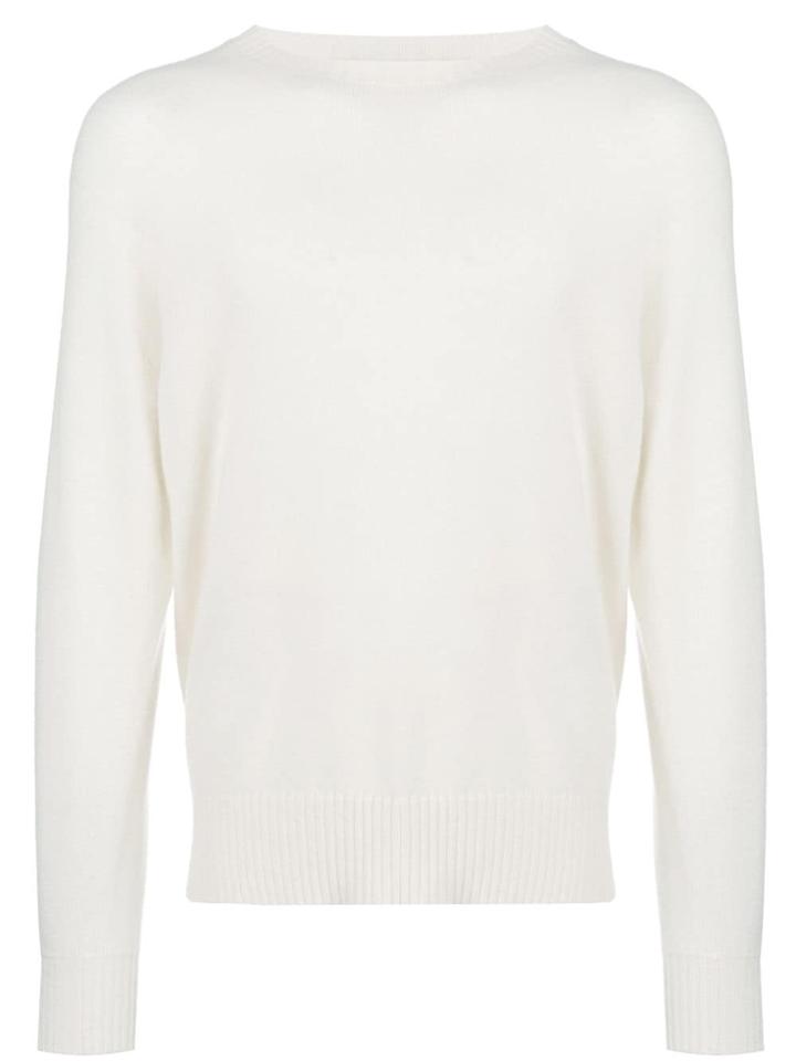 Maison Flaneur Plain Knit Sweater - White