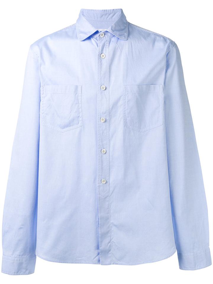 Prada Pocket Shirt, Men's, Size: 40, Blue, Cotton