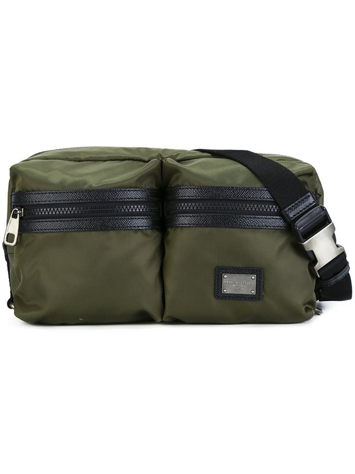 Dolce & Gabbana - Double Compartment Bumbag - Men - Leather/nylon - One Size, Green, Leather/nylon