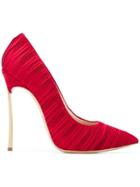Casadei Classic Pleated Pumps - Red
