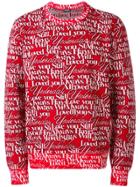 Balenciaga Loved Crew Neck Sweater - Red