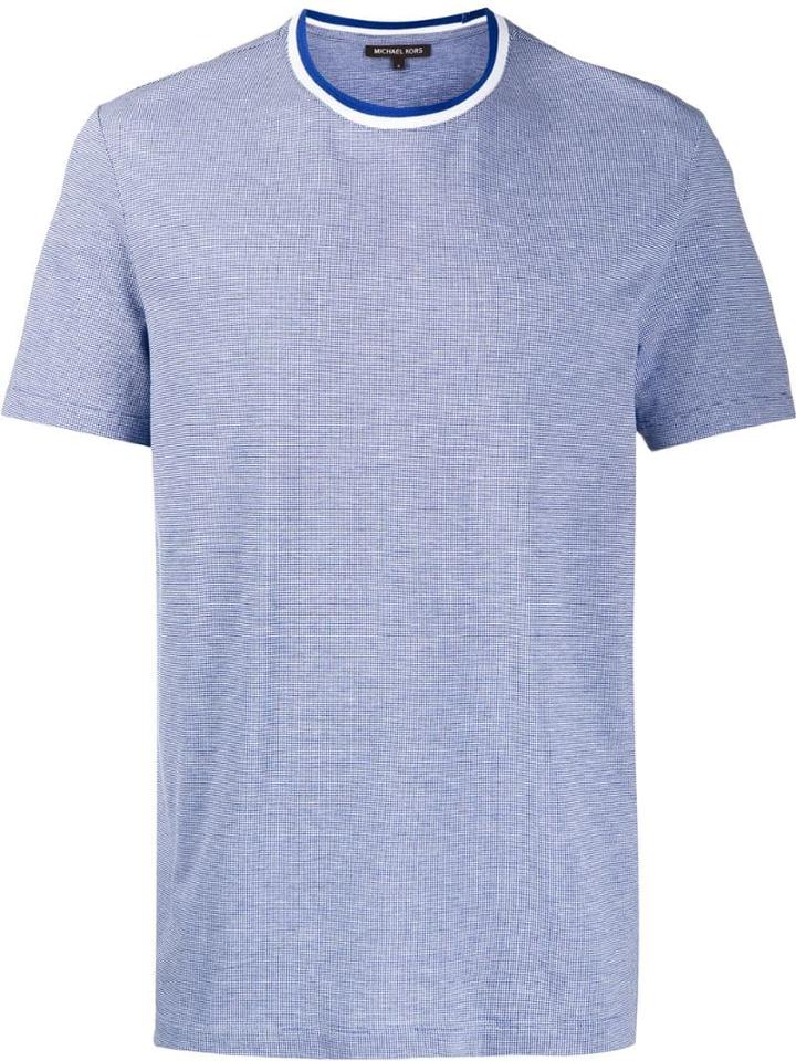 Michael Kors Striped Neck T-shirt - Blue