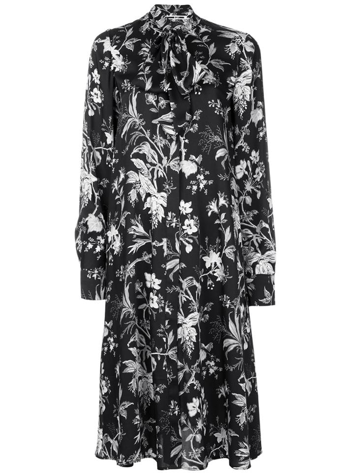 Mcq Alexander Mcqueen Floral Print Shirt Dress - Black
