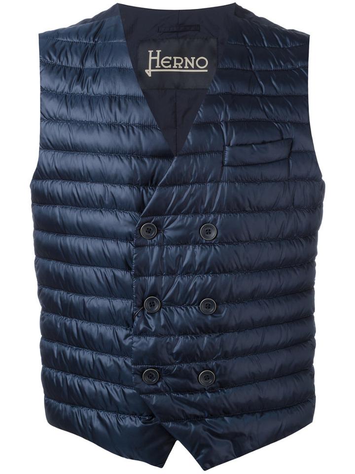 Herno Padded Waistcoat, Men's, Size: 48, Blue, Polyamide/feather Down