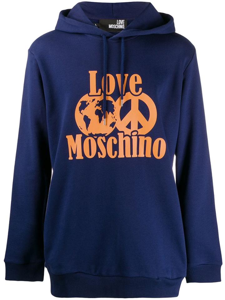 Love Moschino World Peace Hoodie - Blue