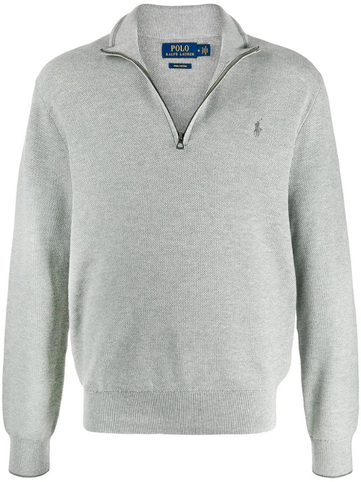 Polo Ralph Lauren Half-zip Embroidered Motif Jumper - Grey