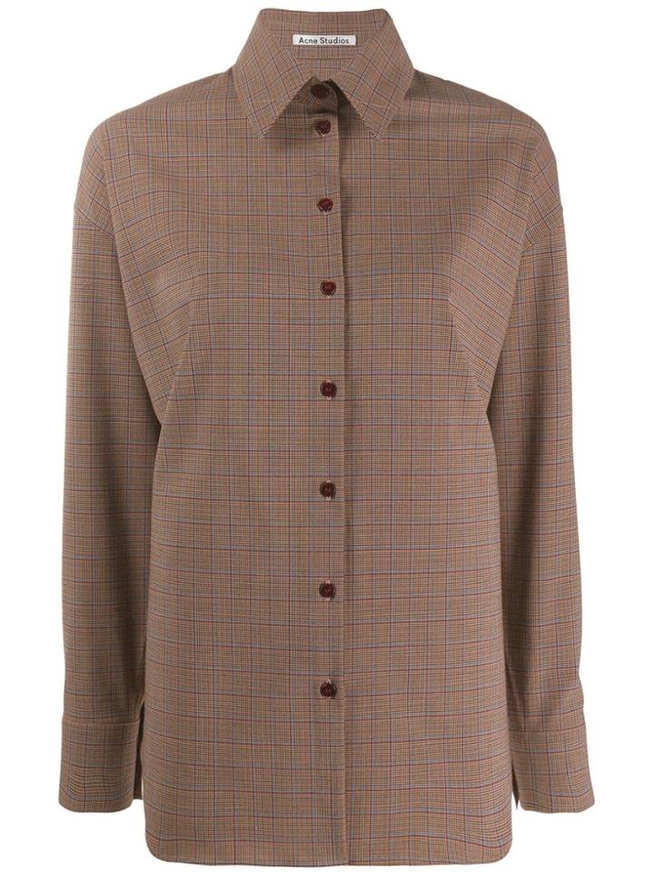 Acne Studios Oversized Check Shirt - Brown