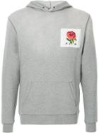 Kent & Curwen Embroidered Rose Hoodie - Grey