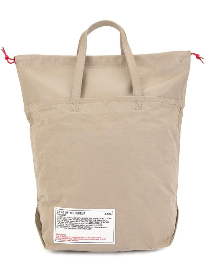A.p.c. Care For Yourself Shopping Tote - Neutrals
