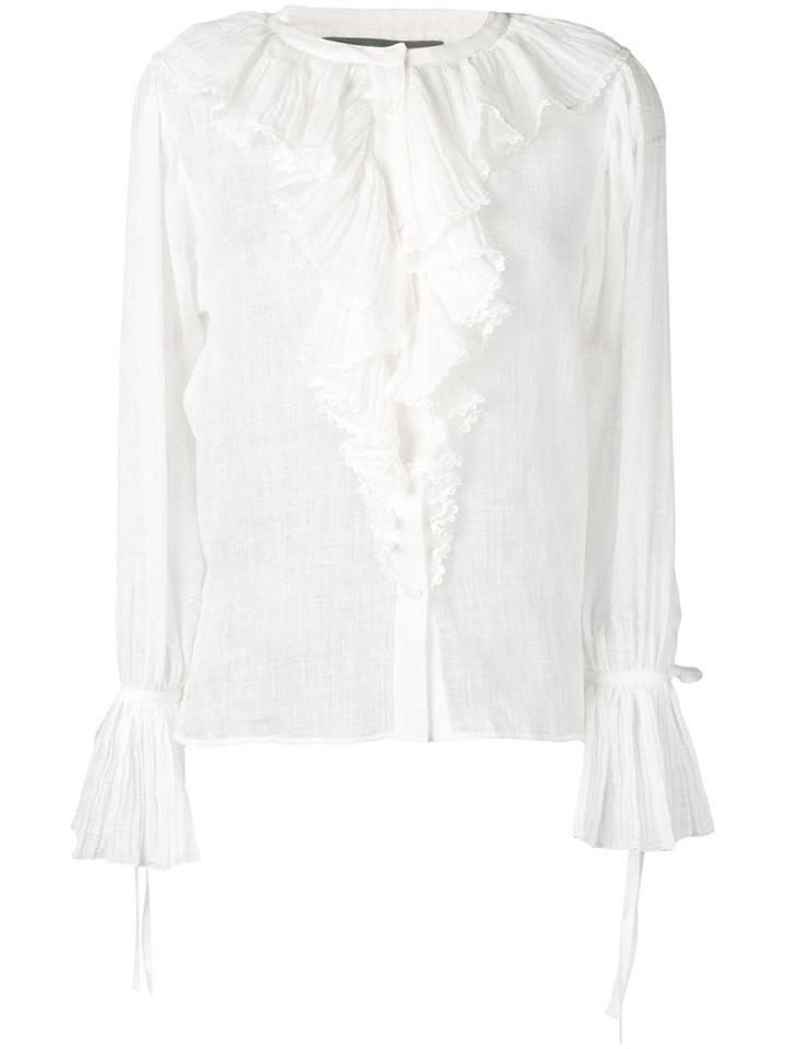 Alberta Ferretti Ruffled Blouse - White