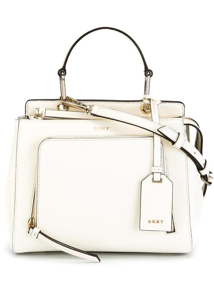 Dkny Zip Pocket Tote, Women's, White, Leather