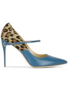 Jennifer Chamandi Blue Leopard Lorenzo 105 Heels