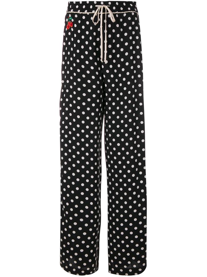 Essentiel Antwerp Polka Dot Palazzo Pants - Black