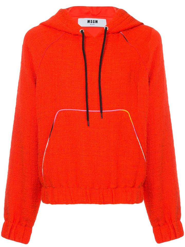 Msgm Bouclé Hoodie - Red