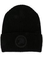 Moncler Embroidered Patch Ribbed Beanie