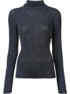 3.1 Phillip Lim Lurex Roll Neck Jumper, Women's, Size: Small, Blue, Polyester/metallic Fibre